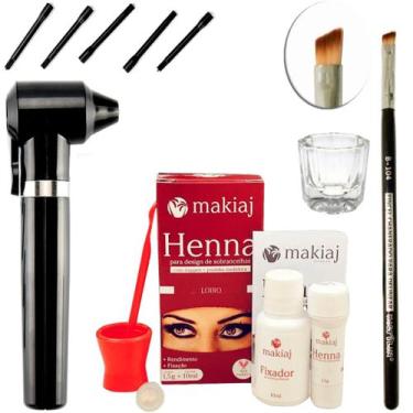Imagem de Kit Henna Sobrancelha Completo Profissional Makiaj Mixer Misturador Pi
