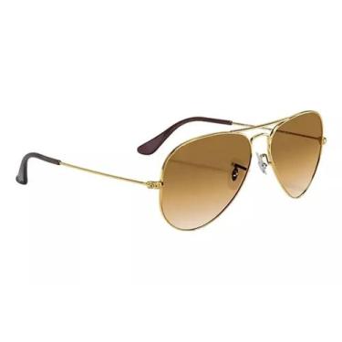 Imagem de Oculos De Sol 3025 Aviador Dourado Lentes Marrom - Original Miami Sun 