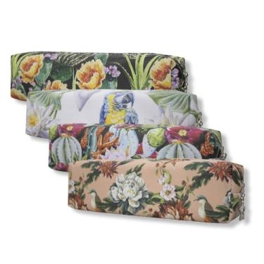 Imagem de Estojo Escolar Juvenil Florido Flores Tropical Feminino - Yins