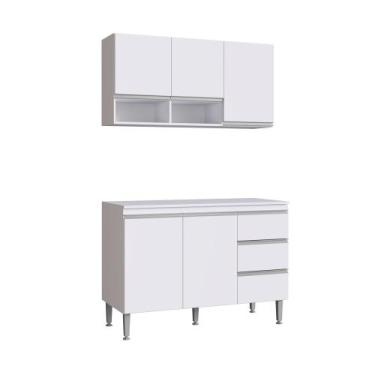 Imagem de Balcão de pia 1,20 com Tampo + Aéreo Athena Branco - Megasul - IRM