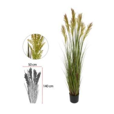 Imagem de Planta Artificial Folhagem Grass Graos C/Pote X7 Verde 1,50cm - FLORES