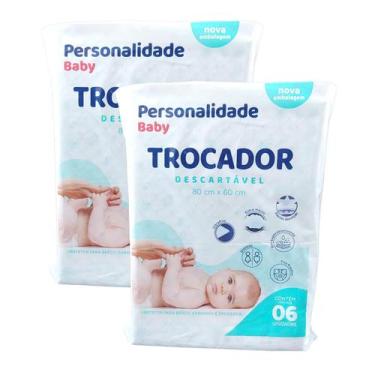 Imagem de KIT LENÇOL  ABSORVENTE DESCARTÁVEL PERSONALIDADE BABY 80x60 CM COM 12 