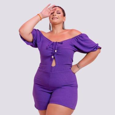 Imagem de Macaquinho Feminino Plus Size Ciganinha Dethalhe Busto 0289 - Bellucy 