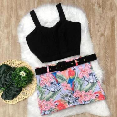 Imagem de Conjunto Plus Size Short saia Cropped Roupas Femininas GG 1999 - Bellu