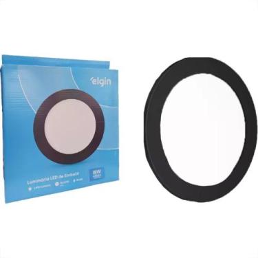 Imagem de Plafon Led Embutir Elgin Redondo 18W. 6500K. Bivolt Preto, Preto