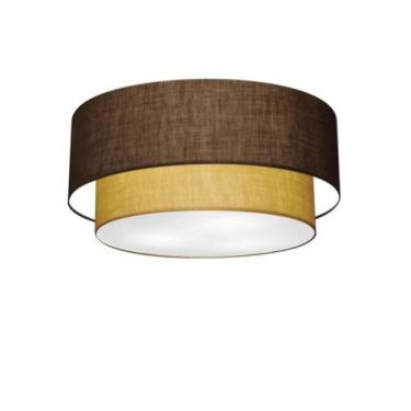 Imagem de Plafon Duplo Cilíndrico Vivare Md-3062 Cúpula em Tecido 45x40cm - Bivo