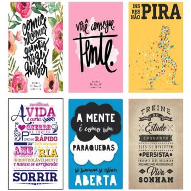 Imagem de Kit 6 placas decorativas motivacionais MDF - A&a
