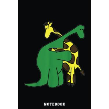Imagem de Funny Good Boys Dinosaur Hugging a Giraffe Movie Fan Gift Notebook: Cute Trendy Dinosaur Wide Ruled Paper Notebook Journal | Pretty Wide Blank Lined ... for Home School College for Writing Notes