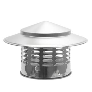 Imagem de Ankuce Tampa de chaminé superior de cone, tampa de cobertura de chaminé redonda cobertura de tela externa para lareira cobertura de tubo de fogão externo (10 cm)