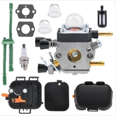 Imagem de FitBest Carburador BG45 BG55 com kit de ajuste de tampa de filtro de ar para soprador de folhas Stihl SH55 SH85 BG45 BG46 BG55 BG65 BR45C 4229 1200 606 substitui carburador Zama C1Q-S68 C1Q-S64