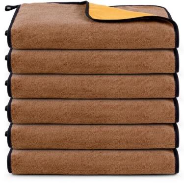 Imagem de Kit 06 Panos Dupla Face Flanela E Microfibra Toalha Limpeza Casa Carro