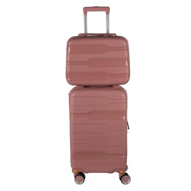 Imagem de Kit mala bordo 10kg com frasqueira de mao em Polipropileno - Salvador (Rose)