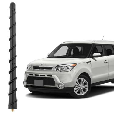 Imagem de Antena para Kia Soul Sedona Sportage Borrego Sorento KX Cross Rondo Forte Koup Rio Rio5, 18 cm de teto de borracha espiral curta de rádio AM FM Kia antena de substituição OEM 962632B000 962632E220 962632F000