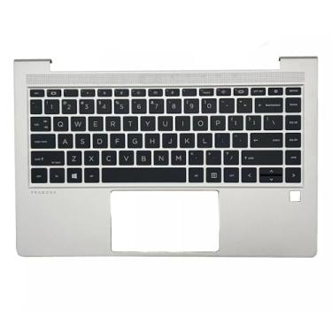 Imagem de Wzqrps Nova substituição para HP Probook 440 445 G9 G8 capa superior teclado apoio para as mãos peça de montagem N01286-001 N01287-001 M23770-001 M23769-001 prata (440 445 G9 G8 teclado sem