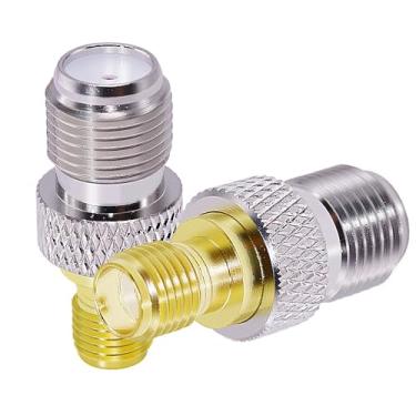 Imagem de CNARIO SMA fêmea para F fêmea para adaptador SMA (Jack) para F (Jack) RF coaxial conector coaxial tipo F para SMA adaptador de antena para antena FM/AM/DAB rádio digital transmissão rádio TV câmera