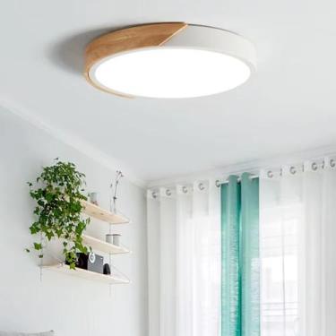 Imagem de Luminária Sobrepor Redonda Grande LED 3 em 1 Luz Fria/Quente/Neutra Bi