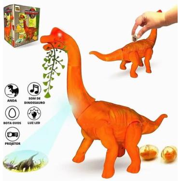 Imagem de Dinossauro de Brinquedo Projeção de Imagem Som Luz Bota Ovos - Toy Kin