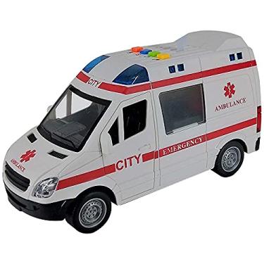 Imagem de Mini Veículo Ambulância com luz som e abertura de portas Brinquedo Infantil 1:16 Shiny Toys 000432