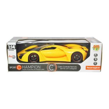 Imagem de Carro Controle Remoto Sem Fio Sport Recarregável Amarelo - DM TOYS