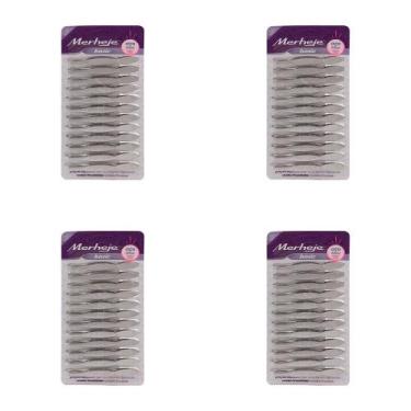 Imagem de Kit 4 Und Pinça De Aço Inox Merheje Conjunto 104 12 Und