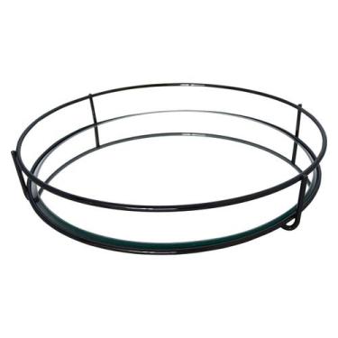 Imagem de Bandeja hara fence black matte redonda 20 cm