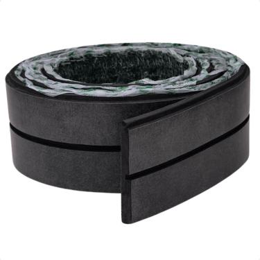 Imagem de Painel Ripado Laminado De Eva Autocolante Flexível Rolo 10m Black Com Textura Preto