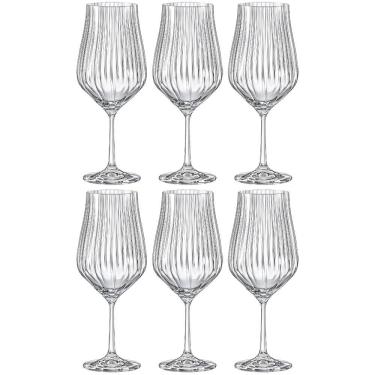 Imagem de Conjunto de Taças para Água Bohemia Tulipa Optic em Cristal 550ml - 6 Peças