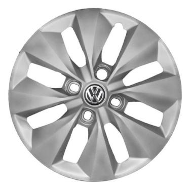 Imagem de Calota Aro 14 112CB-PTA + Emblema Alumínio VW 3D - Garagem Online Grid