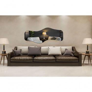 Imagem de Espelho De Chão Orgânico E21 Grande Corpo Inteiro 170x70 Moldura Couro Preto