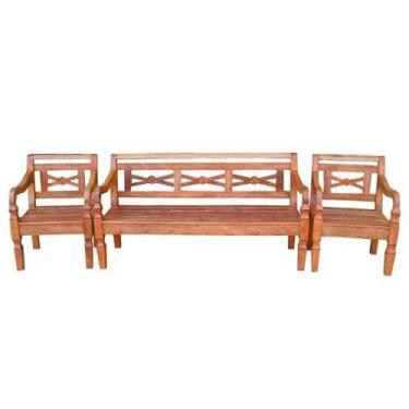 Imagem de Jogo de Bancos Rústico Fleur em Madeira de Demolição - Cód 1201