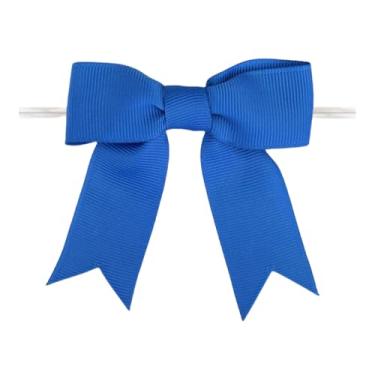 Imagem de Meseey Laços de fita de gorgorão pré-fabricados para sacos de petiscos, 7,6 cm, conjunto (azul royal, 76)