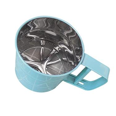 Imagem de Açóxia de Aço Inoxidável Baking Sifter Farinha Delra de Mão Com Malha Fina para Assar Cozinha de Cozinha Uso (Azul)