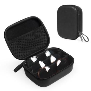 Imagem de Bukere Estojo Organizador De Óculos Sol Para Viagem, Compartimentos Ajustáveis Couro Pu Vários Óculos, Caixa Rígida Homens E Mulheres