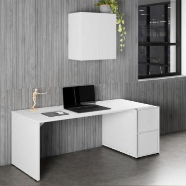 Imagem de Mesa Escritório 1,70m c/ Balcão e Armário Aéreo 2 Portas F5 - F5 Offic