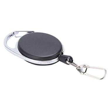 Imagem de Ferramenta para pescadores de pesca com mosca, retrator com fivela de rotação de 360 graus, suporte de combinação retrátil de material ABS preto prateado para ferramentas de alicates de caminhada e