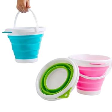 Imagem de Balde de Silicone Retrátil Dobrável 3L 5L 10L Multiuso Portátil(Balde 3litros)