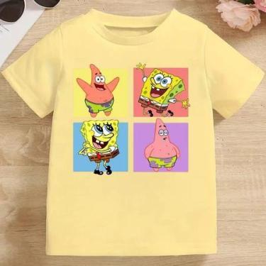 Imagem de Camiseta Infantil Unissex Estampa Personagem Bob Esponja - loja dinka,