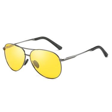 Imagem de VFDHN Óculos de sol polarizados masculinos e femininos com armação de metal UV400 para direção noturna e pesca (visão noturna)