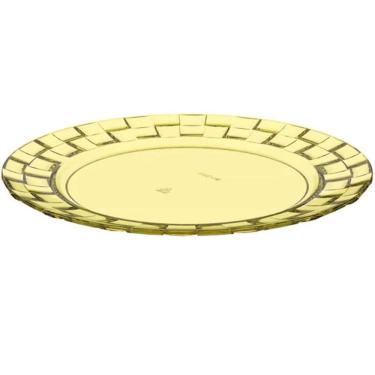 Imagem de Kit 48 Pratos para Restaurantes Eventos 19cm Plástico Amarelos Servir Lanches Aperitivos