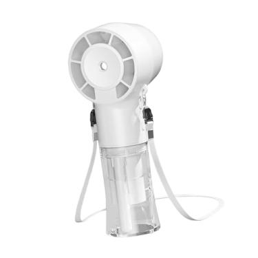 Imagem de Ｂｅｓｇａ Pulverizar ventilador de mão minimidificador resistente USB 4 velocidades Configurações de ventilador de refrigeração pessoal portátil para carro do, Branco