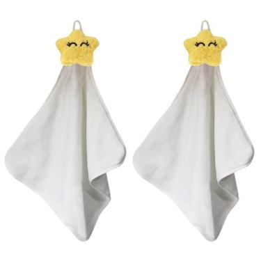 Imagem de Kit Duas Naninhas 30x30 Toalhinhas Multiuso Pano De Mão Bebê Com Prend