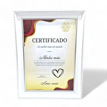 Imagem de Certificado de Melhor Mãe com Moldura Branca Presente