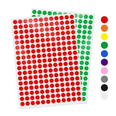 Imagem de YIKIADA 2040 pçs adesivos de pontos 1 cm etiquetas redondas círculo cor codificação decalques etiquetas coloridas para escritório, sala de aula, casa, quintal, venda 10 cores