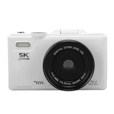 Imagem de Câmera Digital 5K de 75MP para Fotografia, Wi -Fi AutoFocus Anti Shake Vlog Câmeras Com Zoom Digital 18x, Tela de 3 Polegadas, Bateria de 1150mAh, Ideal para Viagens, (32g)