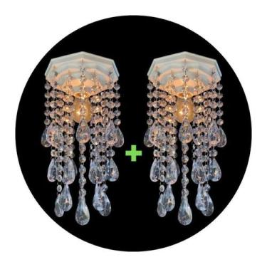 Imagem de Kit 2 Lustres Acrílico Transparente 31cm Bivolt E27 - Lustres Sh Desig
