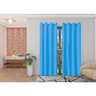 Imagem de Cortina blackout decoração quarto e sala pvc 2,80x2,50m azul - Vitor B