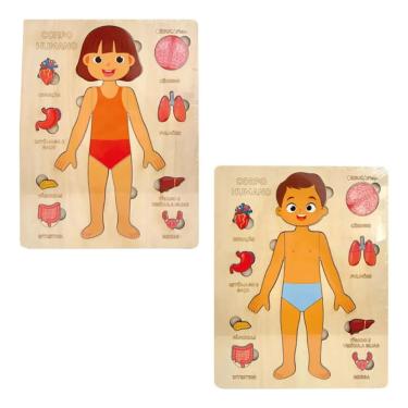 Imagem de Quebra Cabeça Corpo Humano Montessori Educaplay - Polibrinq