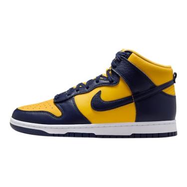 Imagem de Nike Tênis masculino Dunk High Retro SE (HF3143-700, milho universitário/branco/roxo lixado/azul marinho), Milho universitário/branco/roxo lixado/azul-marinho, 41
