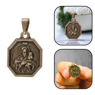 Imagem de Pingente Medalha Mãe Rainha Dourada - FORNECEDOR 1