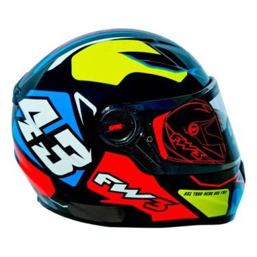 Imagem de Capacete Moto Integral Fechado GTX 43 Com Óculos Interno Cor Azul com 